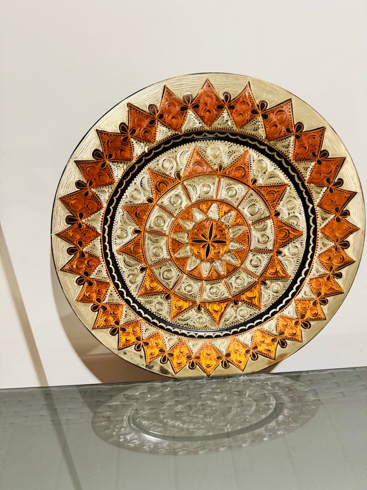 ANTİKA BAKIR İŞLEMELİ TEPSİ - Görsel 5