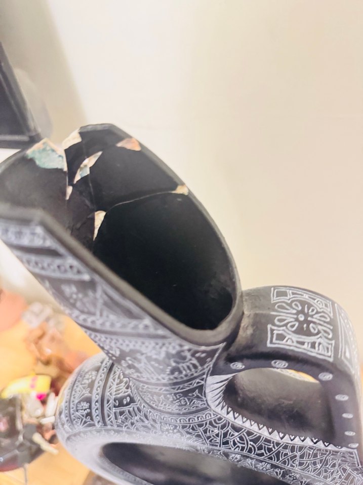 El İşçiliği Siyah-Beyaz Desenli Seramik Set - Görsel 4