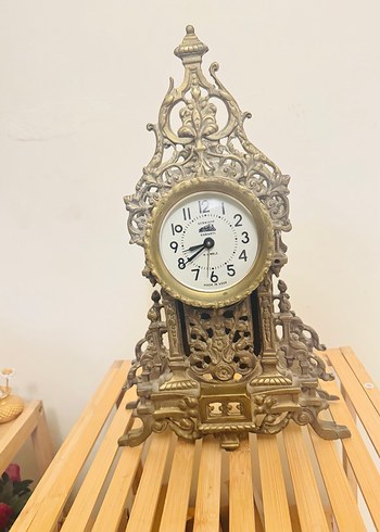 Altın Renkli Vintage Masa Saati - Görsel 4