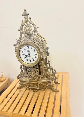 Altın Renkli Vintage Masa Saati - Görsel 5