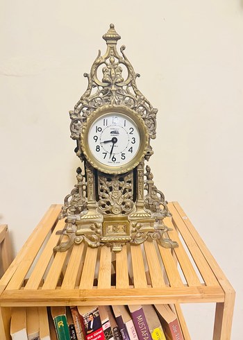 Altın Renkli Vintage Masa Saati - Görsel 13