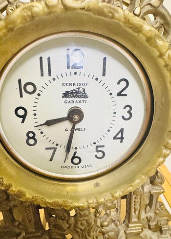 Altın Renkli Vintage Masa Saati - Görsel 12