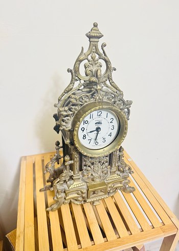 Altın Renkli Vintage Masa Saati - Görsel 16