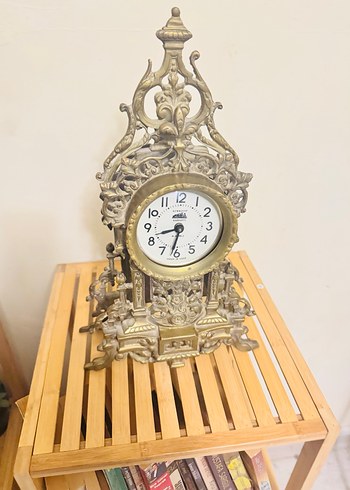 Altın Renkli Vintage Masa Saati - Görsel 17