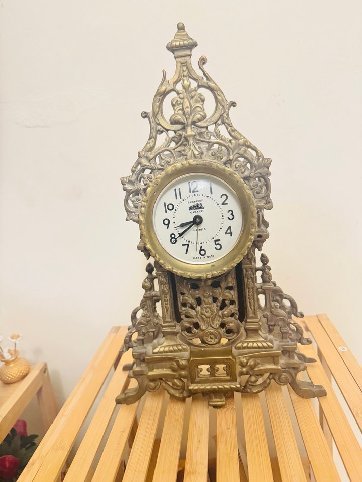 Altın Renkli Vintage Masa Saati - Görsel 4