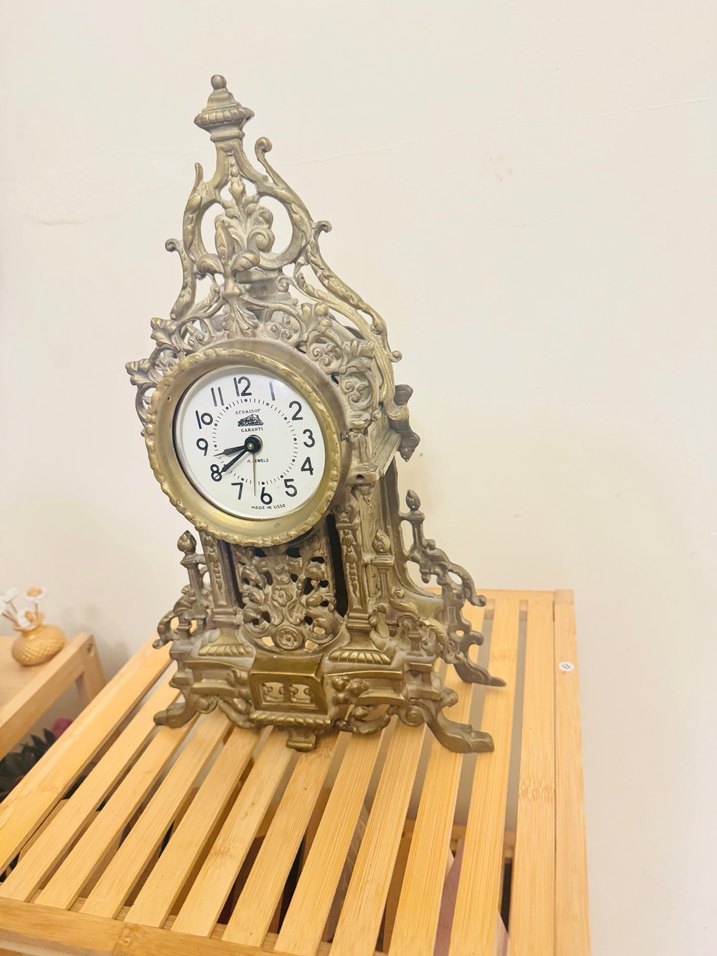 Altın Renkli Vintage Masa Saati - Görsel 5