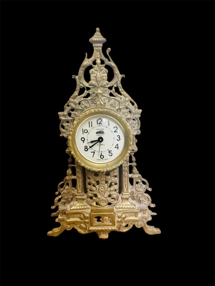 Altın Renkli Vintage Masa Saati - Görsel 2