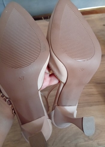 Bej Stiletto Topuklu Kadın Abiye Ayakkabı - Görsel 8