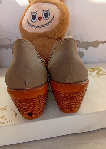 Bej Süet Kadın Dolgu Topuklu Babet - Görsel 3