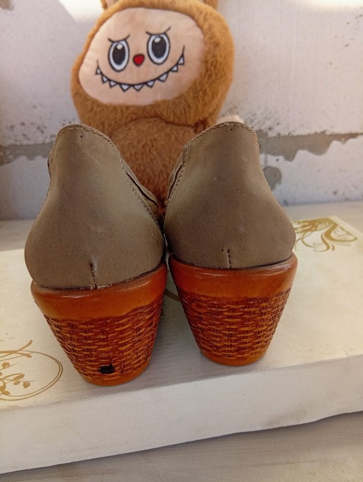 Bej Süet Kadın Dolgu Topuklu Babet - Görsel 3