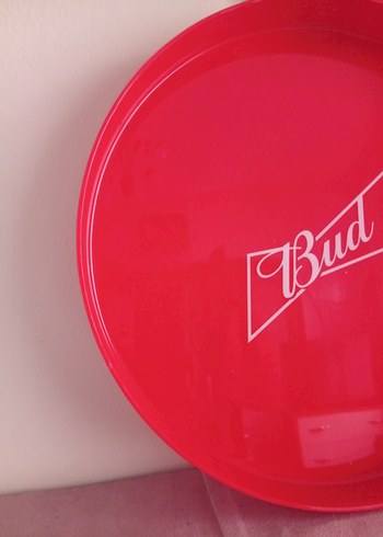 Kırmızı Vintage Bud Logolu Tepsi - Görsel 3