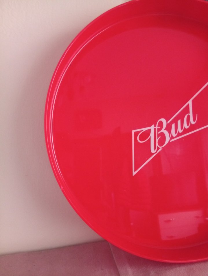 Kırmızı Vintage Bud Logolu Tepsi - Görsel 3