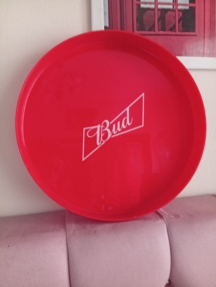 Kırmızı Vintage Bud Logolu Tepsi - Görsel 2