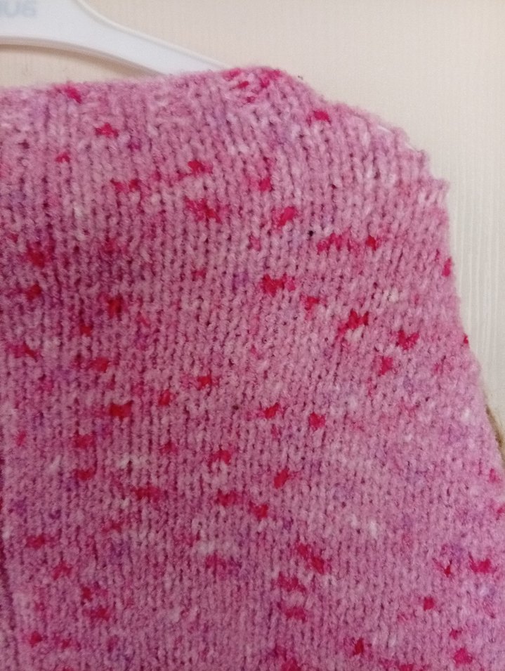 Kız Çocuk Pembe Örgü Poncho - Görsel 2