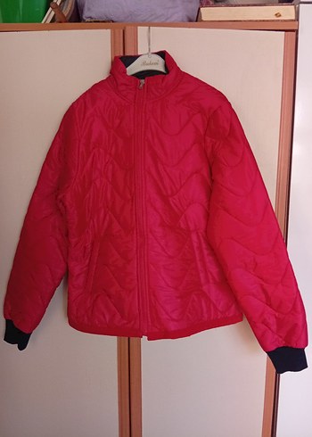 Kırmızı Fermuarlı Kadın Mont - Görsel 2