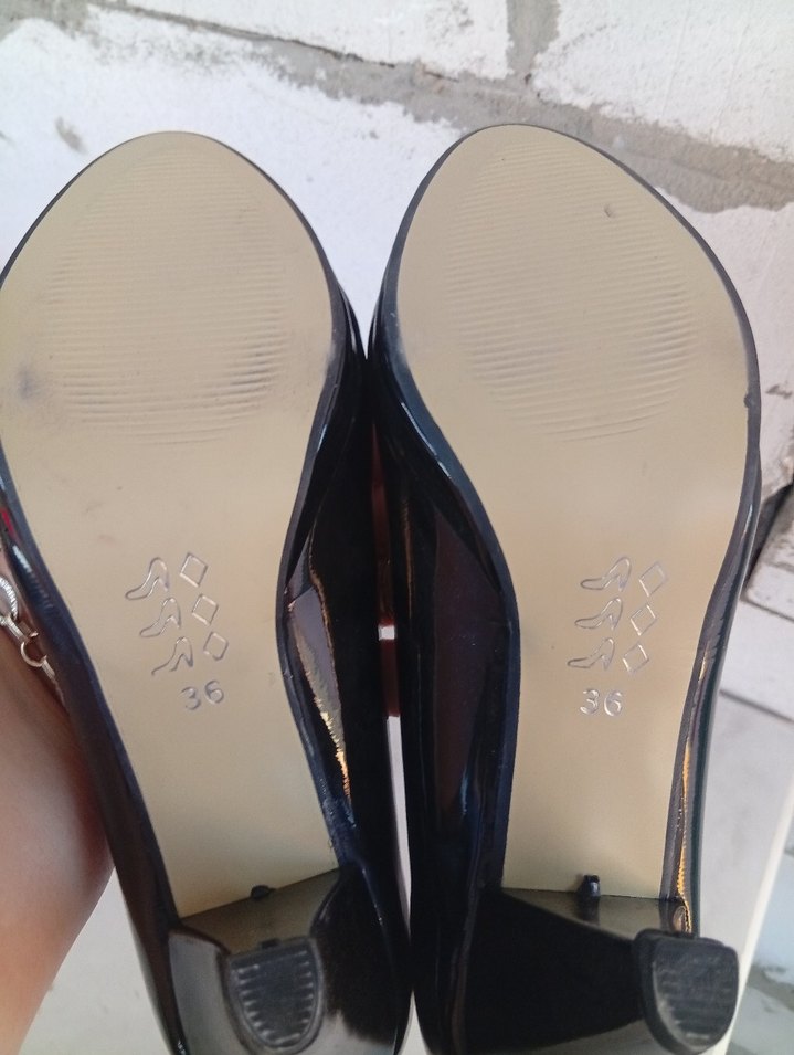 Siyah Parlak Yılan Desenli Stiletto - Görsel 4