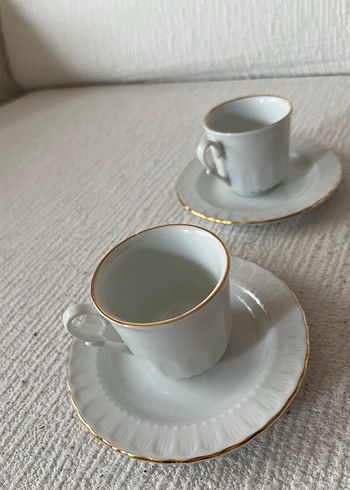 Beden beyaz Renk Beyaz İnce Kenarlı 3'lü Fincan Takımı
