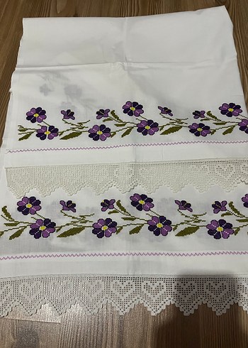 Mor Nakışlı Kaneviçe Tek Uzun Yastık