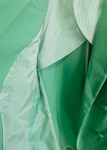 38 Beden yeşil Renk Yeşil Düğmeli Kadın Blazer Ceket
