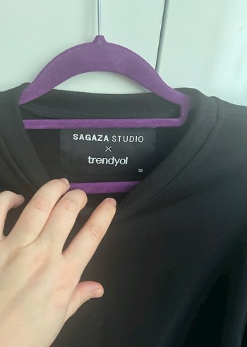 Siyah Kadın Oversize Sweatshirt - Görsel 4