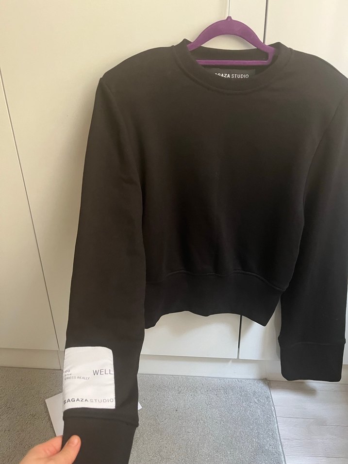 Siyah Kadın Oversize Sweatshirt - Görsel 2