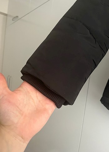 Kürklü Kapüşonlu Siyah Kadın Kış Montu - Görsel 5