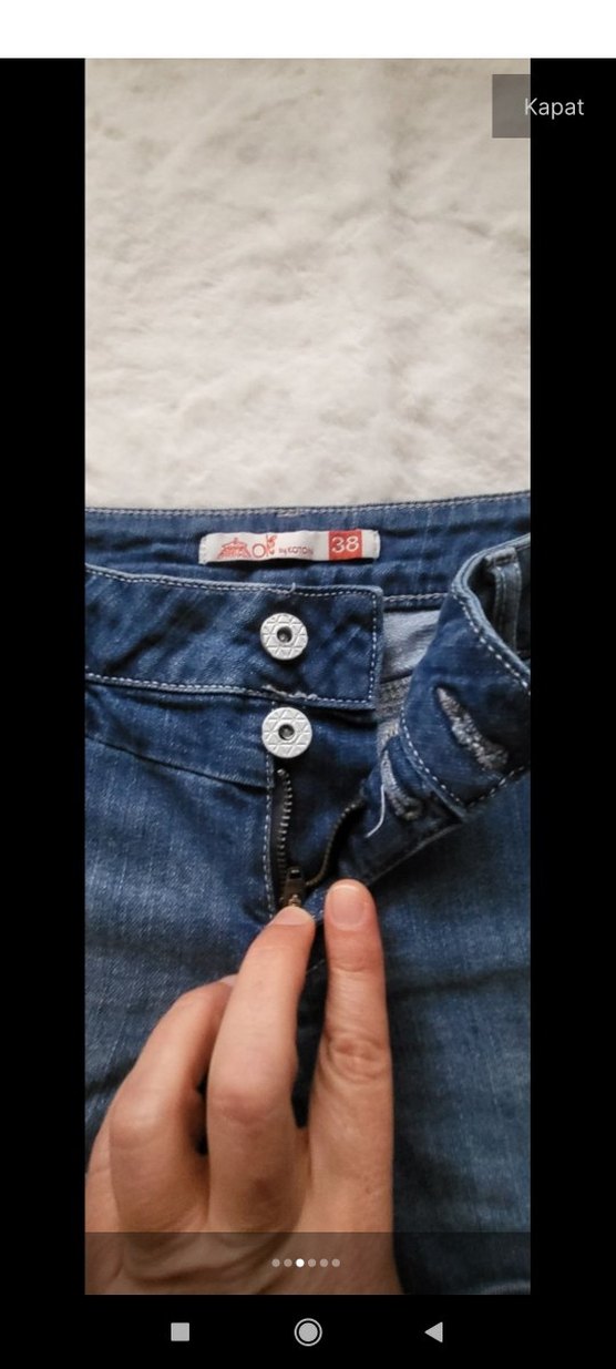 Kadın Mavi Düğmeli Mini Denim Şort - Görsel 3