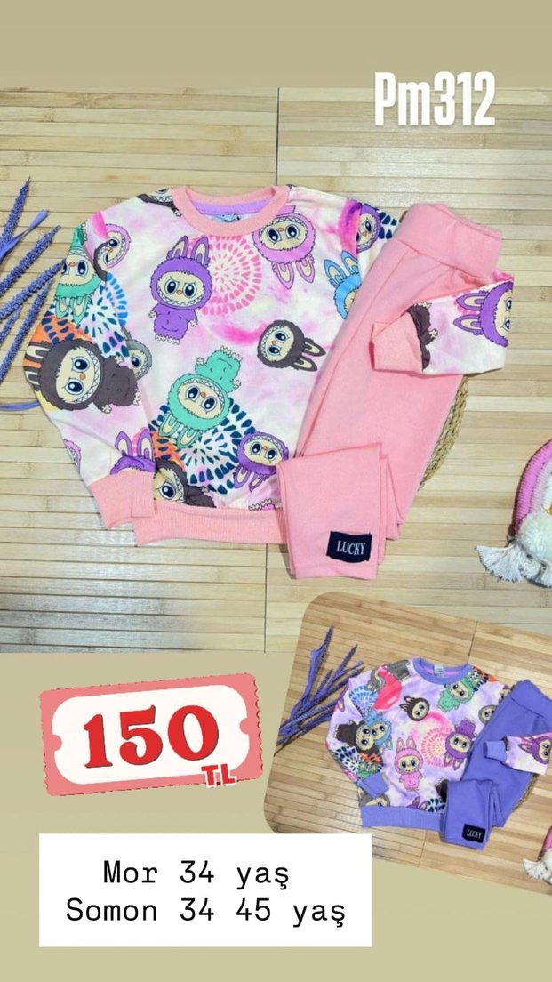 Beyaz Renkli Baskılı Pamuklu Çocuk Pijama Takımı - Görsel 3