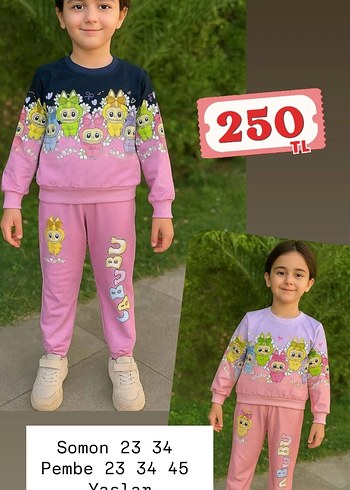 Kız Çocuk Pembe Fiyonk Detaylı Eşofman Takımı - Görsel 2