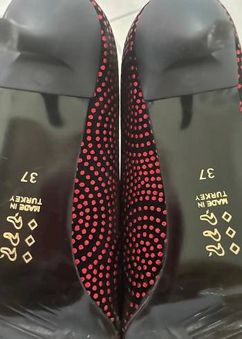 Diğer Bordo Parlak Puantiyeli Kadın Stiletto