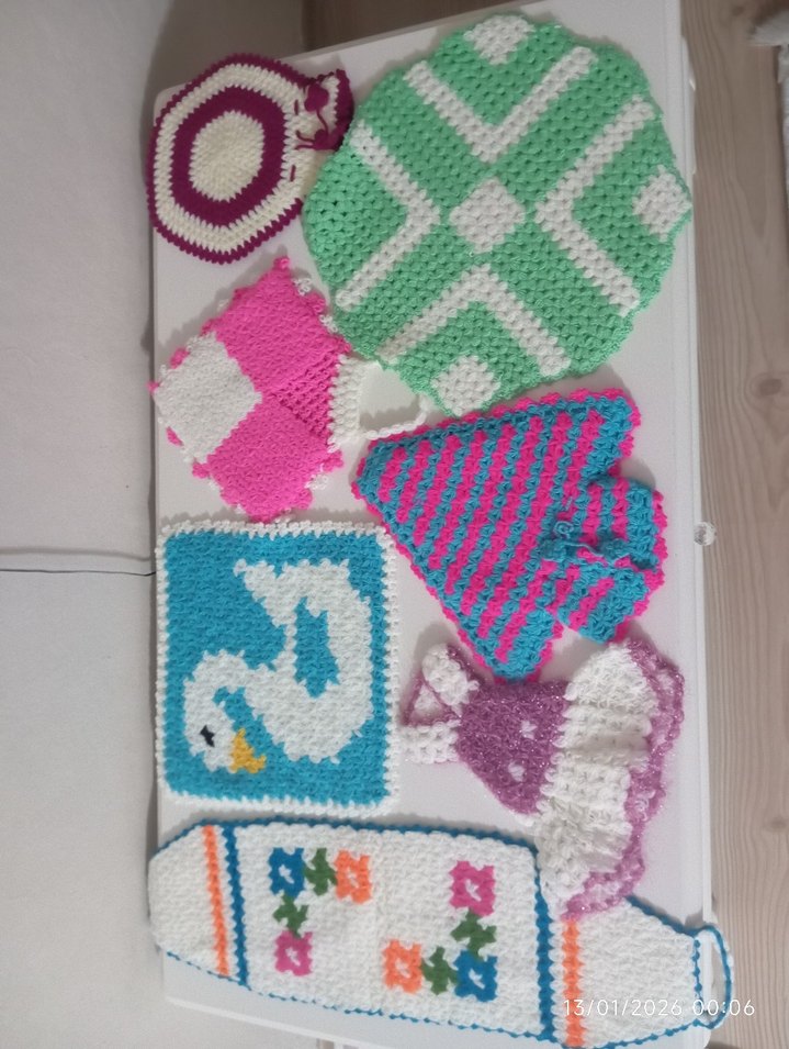 Renkli Örgü Banyo Süngerleri Seti - Görsel 2