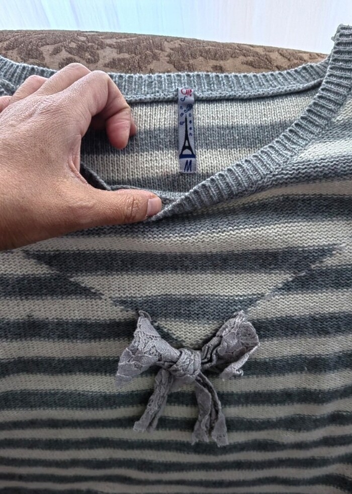 Mükkemel Gri Triko Kazak  - Görsel 2