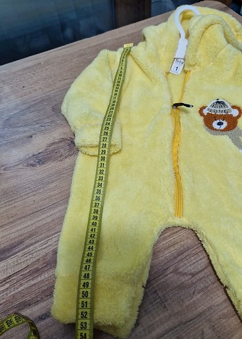 Sarı Peluş Bebek Tulum Ayıcık Desenli - Görsel 5