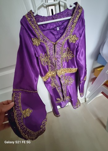 xs Beden mor Renk Mor Nakışlı Uzun Bohem Kadın Elbise