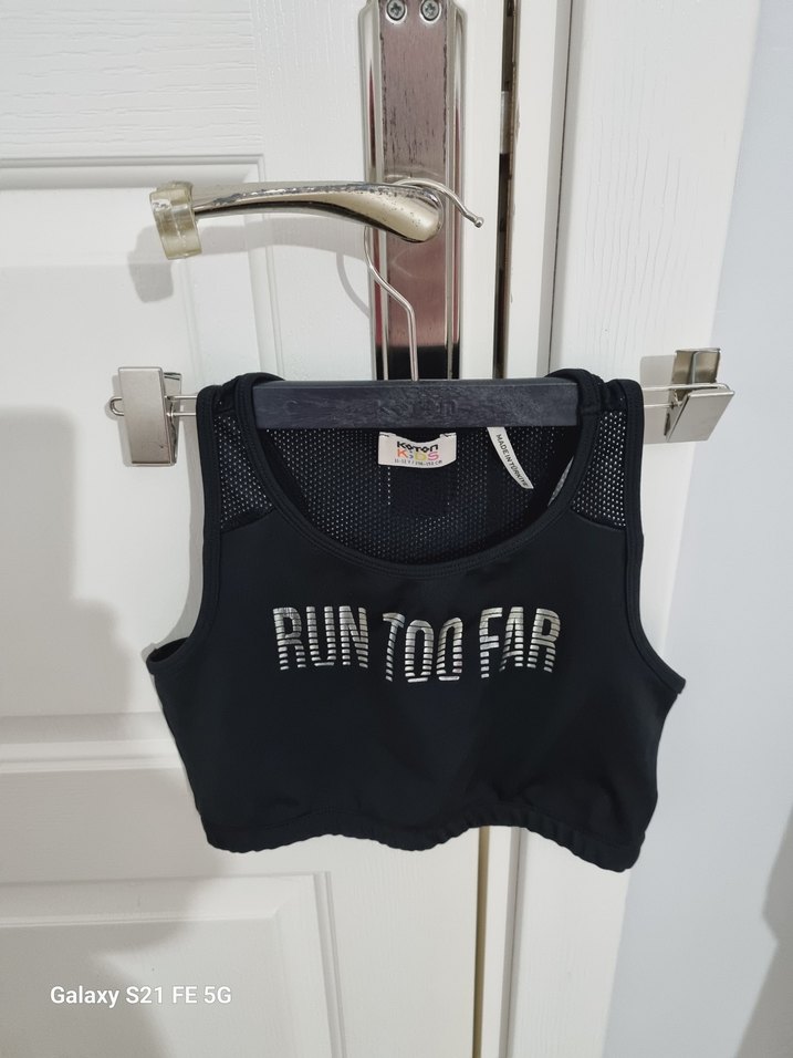 Kız Çocuk Siyah Biker Tarzı Atlet - Görsel 2