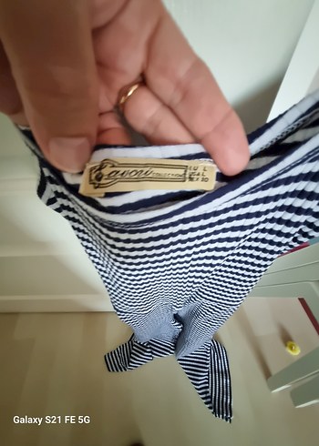 Uzun Çizgili tulum Hamile Elbisesi - Görsel 8