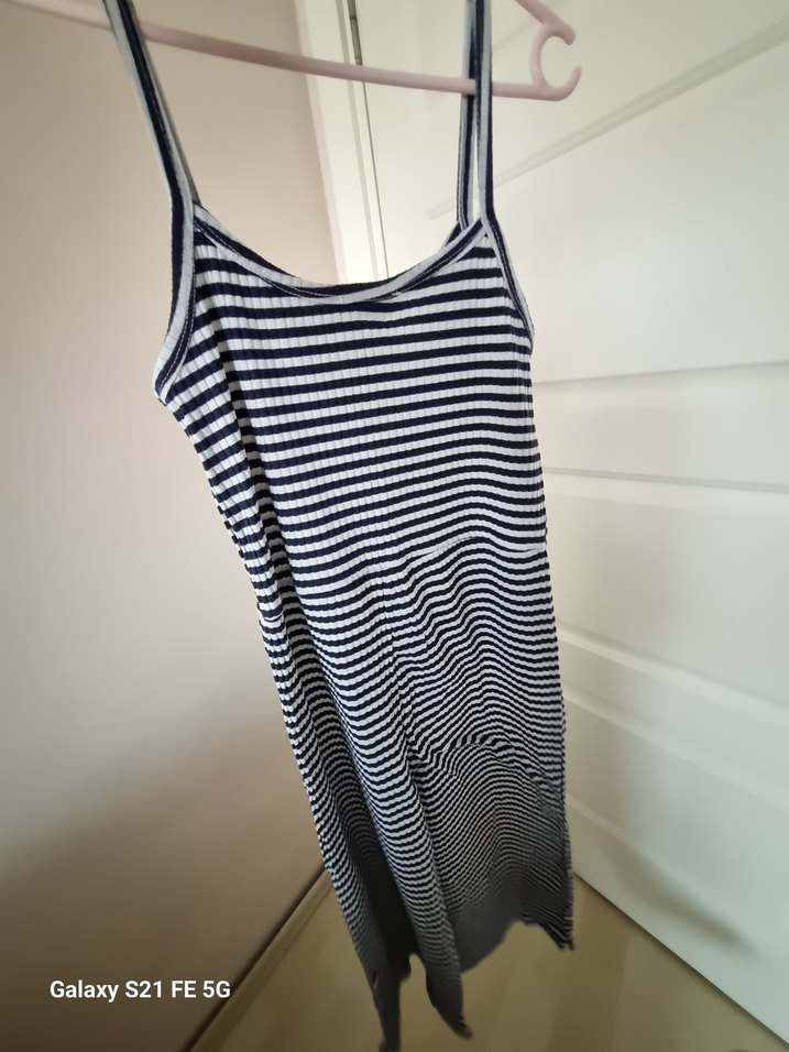 Uzun Çizgili tulum Hamile Elbisesi - Görsel 5