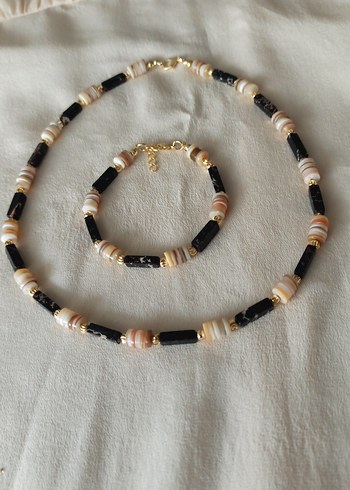 Doğal taş kolye, Bileklik set