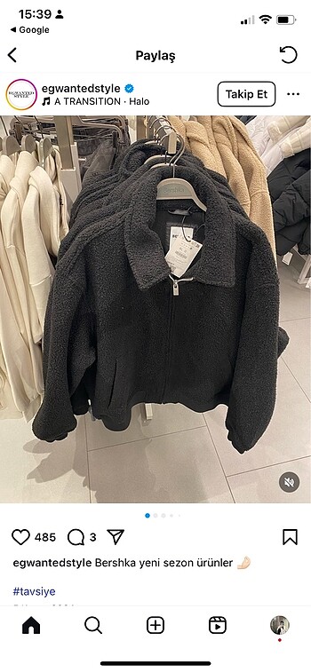 Bershka yeni sezon kaşe mont