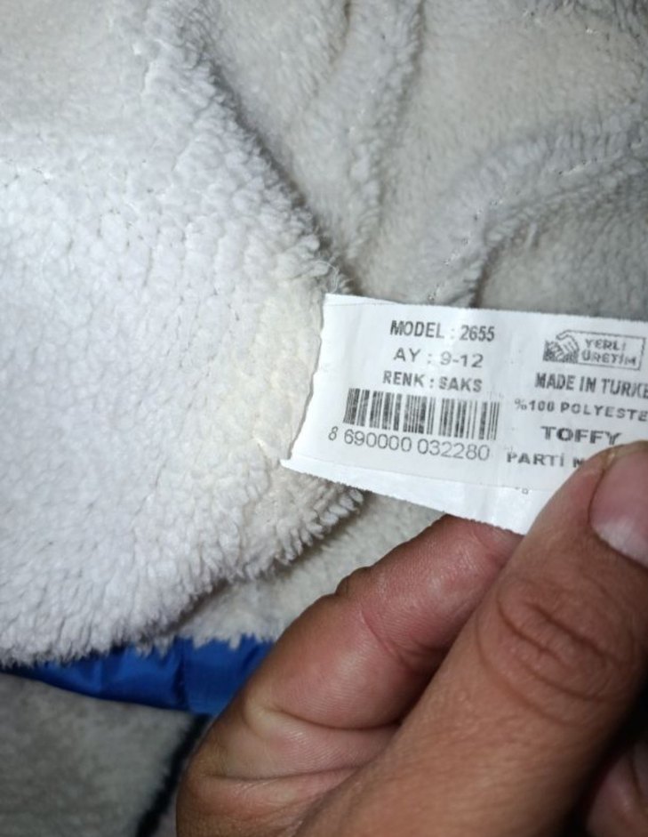 Erkek Çocuk Mavi Kapüşonlu Kürklü Mont - Görsel 4