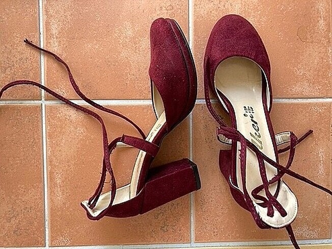 Suit bordo topuklu ayakkabı