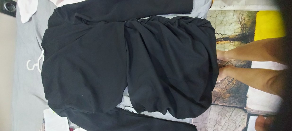 Yırtmaçlı Siyah Hamile Midi Etek - Görsel 2