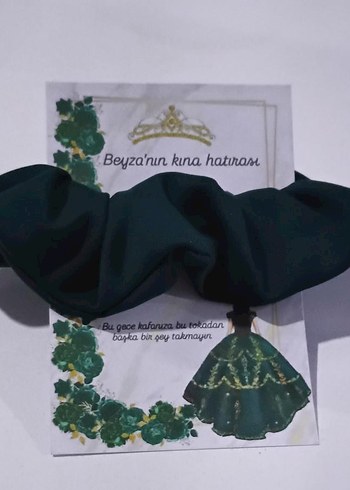 Yeşil Desenli Gotik Fırfırlı Saç Aksesuarı