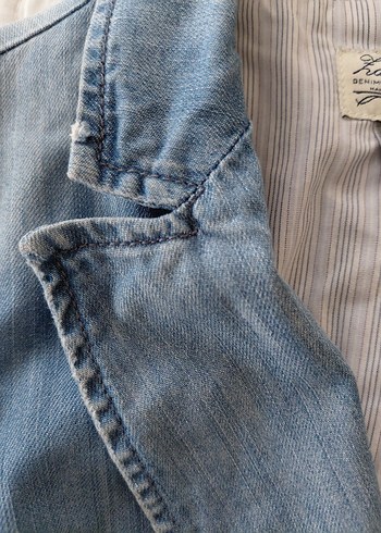 Zara Düğmeli Kız Çocuk Denim Ceket, Normal Boy, Mavi