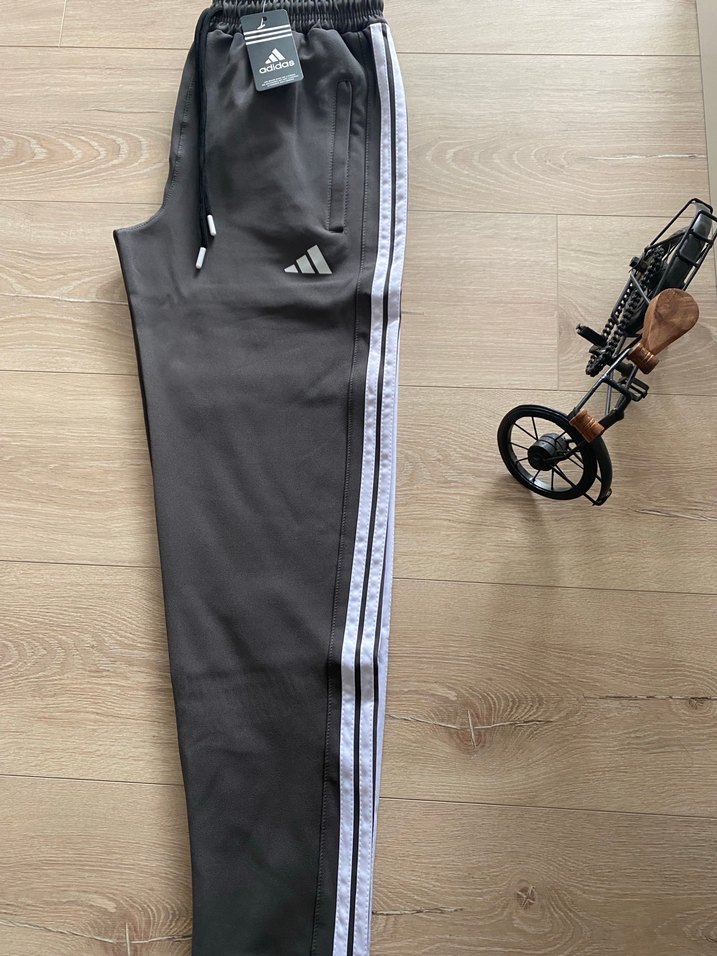 Erkek Gri Adidas Fermuarlı Eşofman Altı - Görsel 3