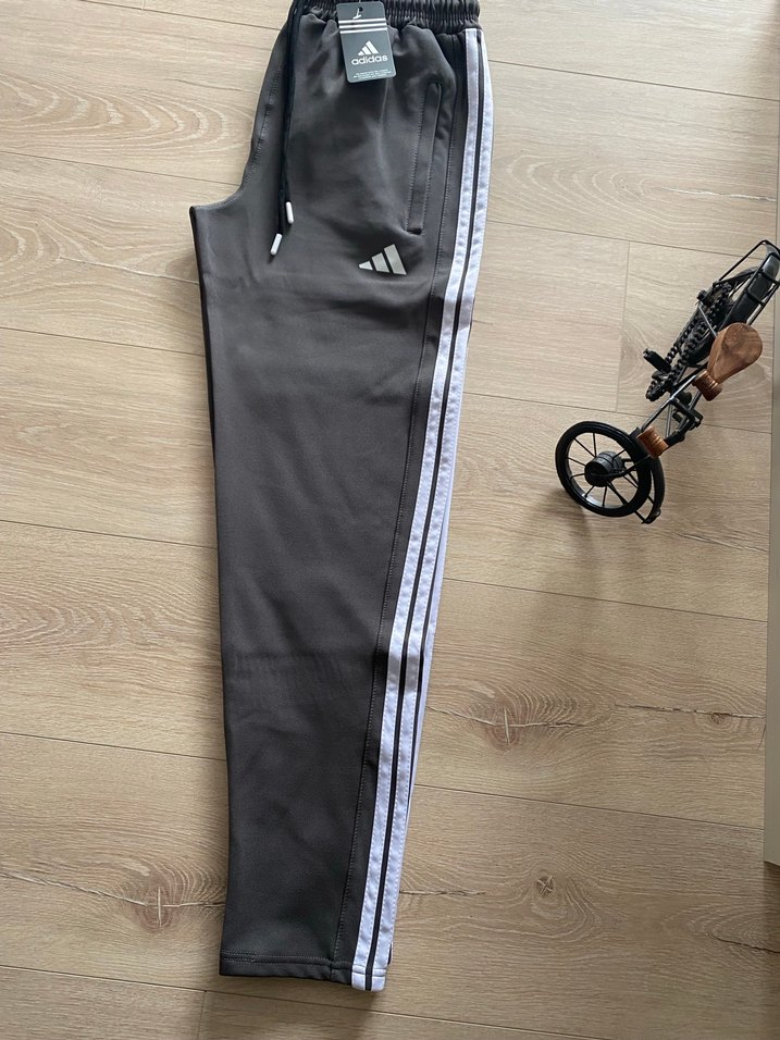 Erkek Gri Adidas Fermuarlı Eşofman Altı - Görsel 2