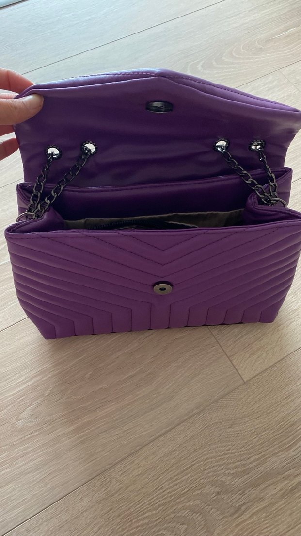 Mor Deri Kadın Çanta - Görsel 2