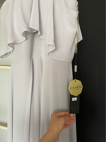 Etiketli Gri abiye - Görsel 5