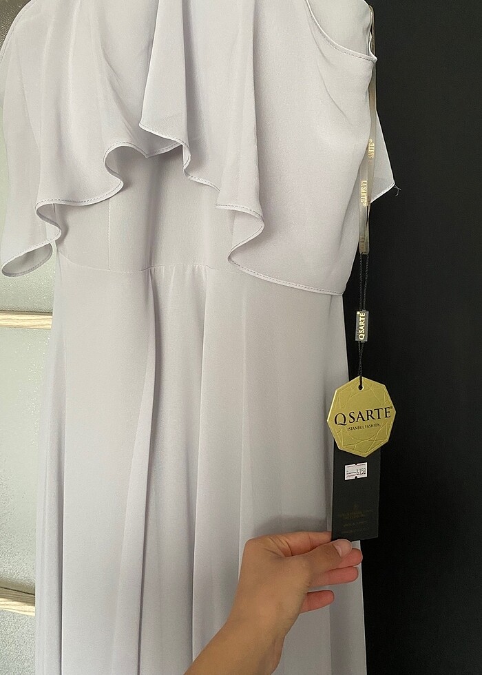 Etiketli Gri abiye - Görsel 5