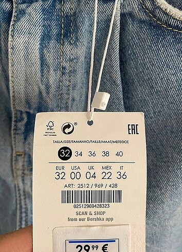 xs Beden Bershka şort jean